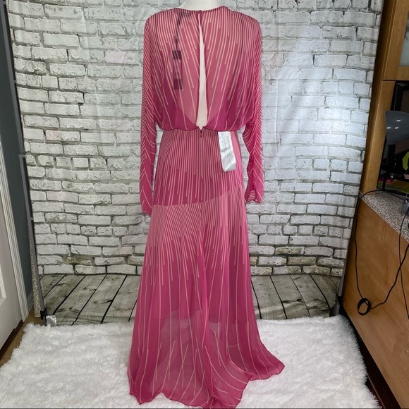 BCBG Apricot Stripe Dolman Surplice Dress 8 - Picture 6 of 14